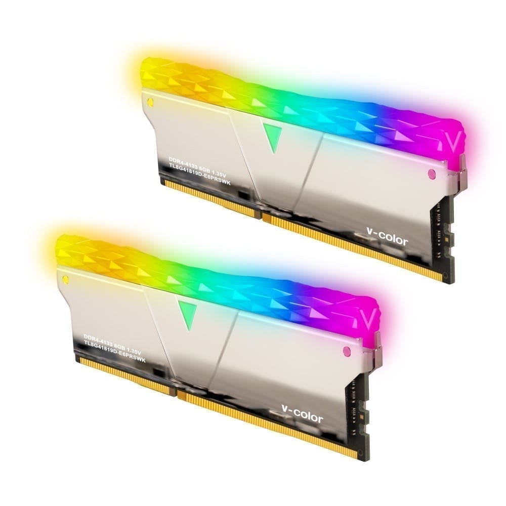 V-Color Prism Pro RGB 16GB(2x8GB) 4133MHz DDR4 RAM -Mirror Finish- (TL8G41819D-E6PRSWK) 1