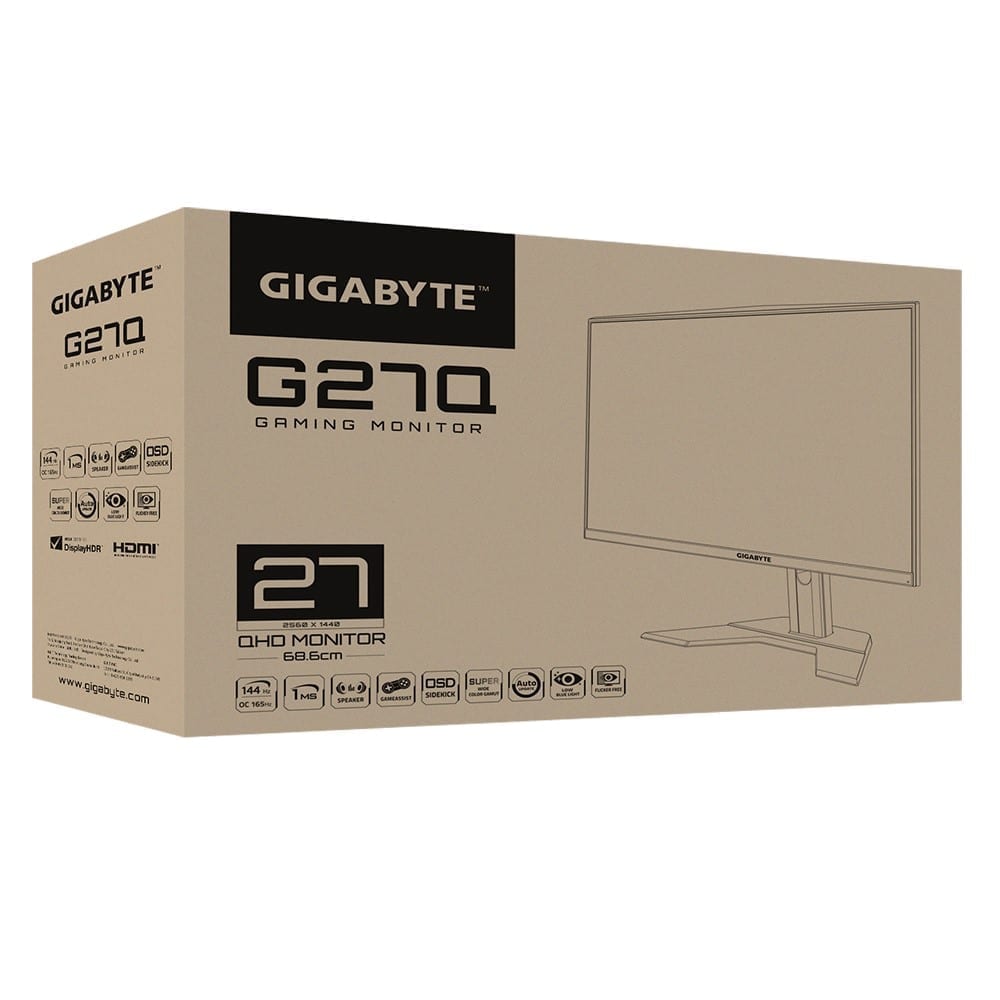 Gigabyte G27Q Gaming Monitor QHD 1‎44Hz 1‎ms 9