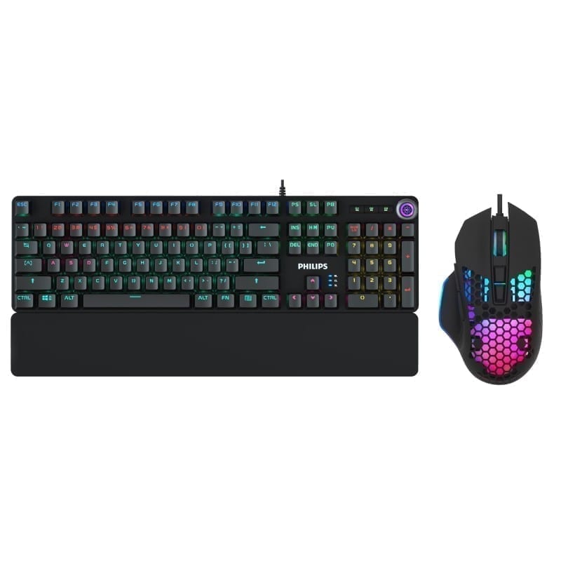 Philips Bundle Package 2: Momentum USB Wired Mechanical Gaming Keyboard - SPK8605 + Philips Wired Gaming Mouse - SPK9201BS 2