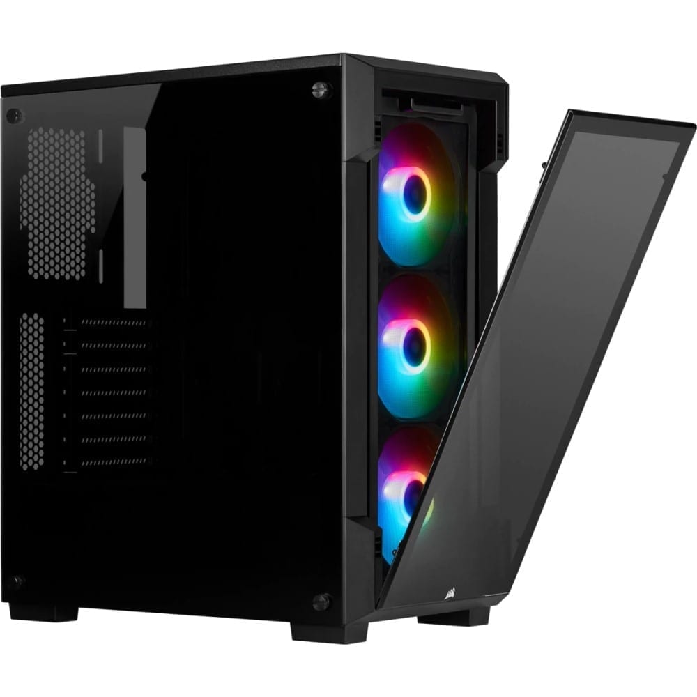 Corsair iCUE 220T RGB Tempered Glass Mid-Tower Smart Case — Black 10