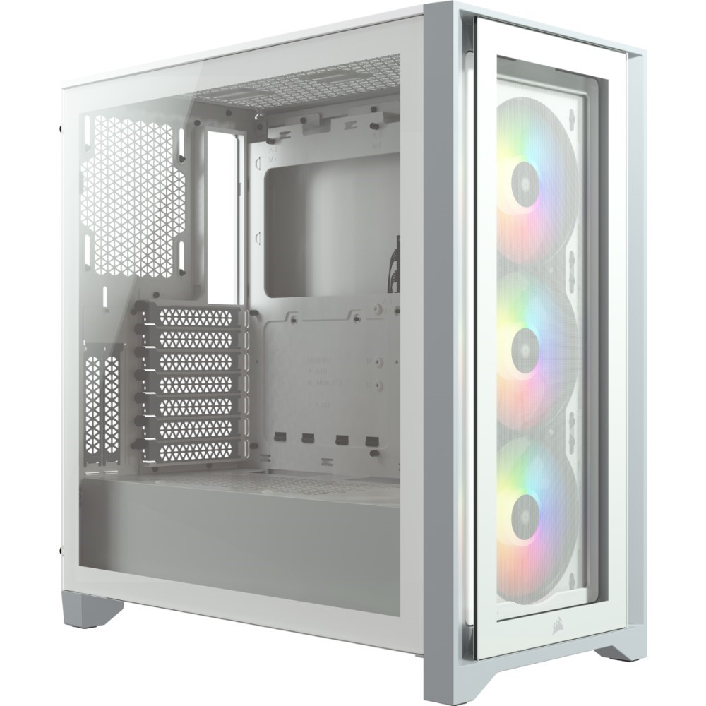 Corsair iCUE 4000X RGB Tempered Glass Mid-Tower ATX Case — White 1