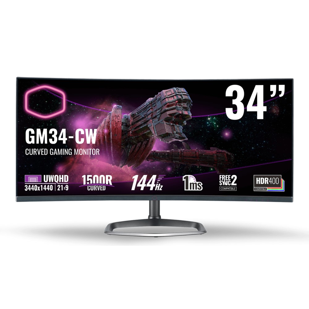 Cooler Master GM34-CW Curved Gaming Monitor QHD 144Hz 1ms 4