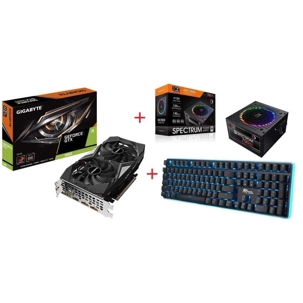 Gigabyte GeForce GTX 1660 OC 6G + Xigmatek SPECTRUM 700W 80 PLUS + Royal Kludge Mechanical Gaming Keyboard RK918 1