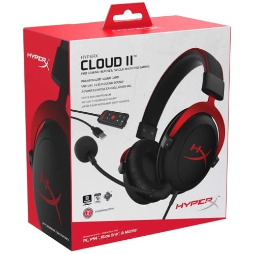 HyperX Cloud II Gaming Headset for PC & PS4 & Xbox One, Nintendo Switch 2