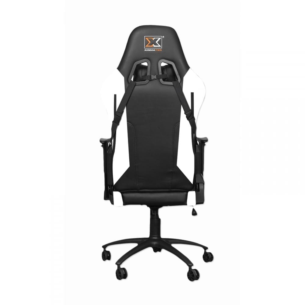 Xigmatek Hairpin White Gaming Chair (Black & White, 2D Armrests, Butterfly Mechanism, Class 4 Gas Lift, Headrest & Lumbar Pillow) EN46713 - Image 3