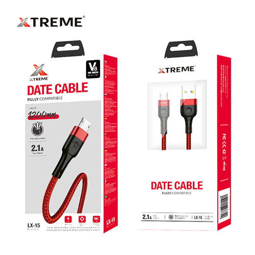 XTREME LX15 1.2M 2A Micro Cable Red 1