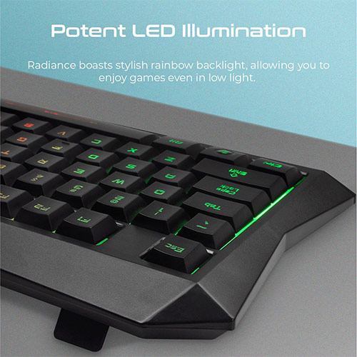 VERTUX Radiance Ergonomic Backlit Wired Gaming Keyboard 3