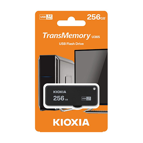 Kioxia U365 TransMemory 256GB USB3.2 Gen 1 R150 Flash Drive Portable Data Disk USB Stick Black LU365K256GG4 1