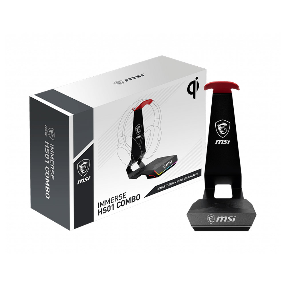 MSI IMMERSE HS01 Combo Headset Stand + Wireless Charger 1