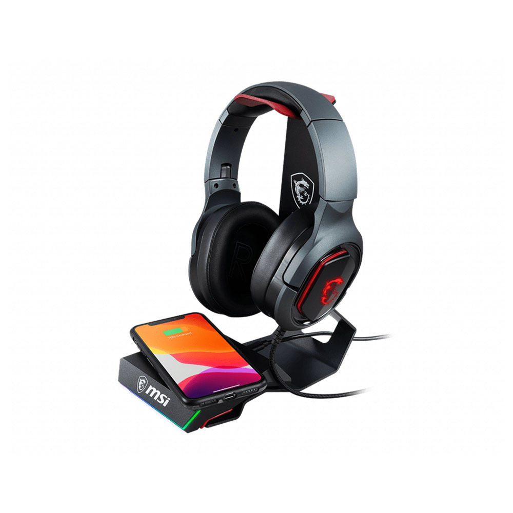 MSI IMMERSE HS01 Combo Headset Stand + Wireless Charger 4