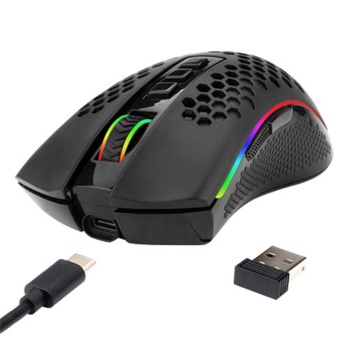 Redragon M808 Storm Lightweight RGB Wireless Gaming Mouse, Honeycomb Shell 1