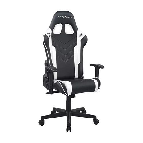DXRacer Prince Series P132 Gaming Chair, 1D Armrests with Soft Surface, Black and White 1