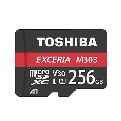 Toshiba THN-M303R2560E2 Exceria 256GB Class A1 98MBs MicroSD Card with Adaptor, Black 1
