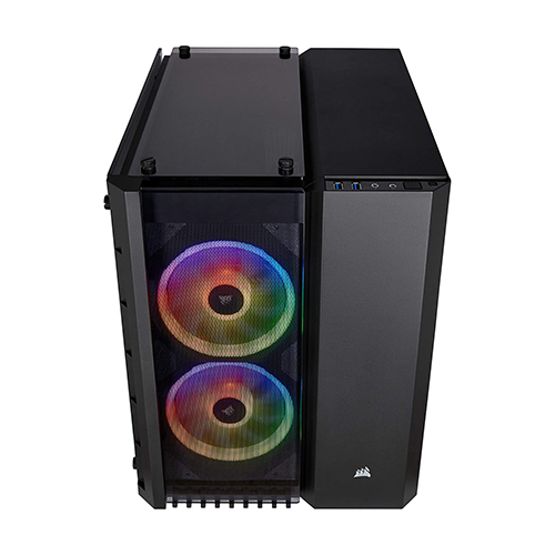 CORSAIR CRYSTAL 280X RGB Micro-ATX Case, 2 RGB Fans, Lighting Node PRO included, Tempered Glass - Black (CC-9011135-WW) 3
