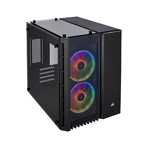 CORSAIR CRYSTAL 280X RGB Micro-ATX Case, 2 RGB Fans, Lighting Node PRO included, Tempered Glass - Black (CC-9011135-WW) 1