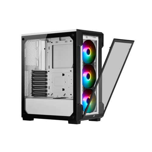 Corsair iCUE 220T RGB Tempered Glass Mid-Tower Smart Case — White 3