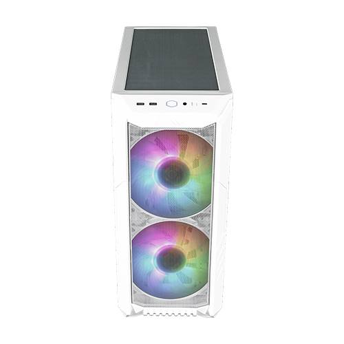 Cooler Master HAF 500 PC Case: Mid-Tower, 2 x 200mm Pre-Installed ARGB Fans  for High-Volume Airflow, Rotatable 120mm GPU Fan, Versatile Cooling