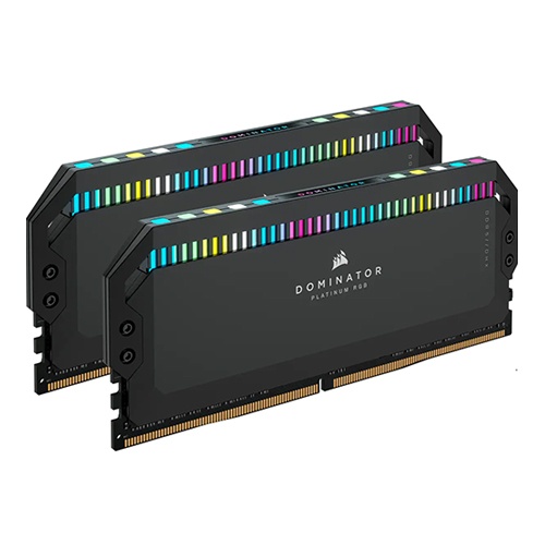 Corsair DOMINATOR® PLATINUM RGB 64GB (2x32GB) DDR5 DRAM 5200MHz C40 Memory Kit — Black 1