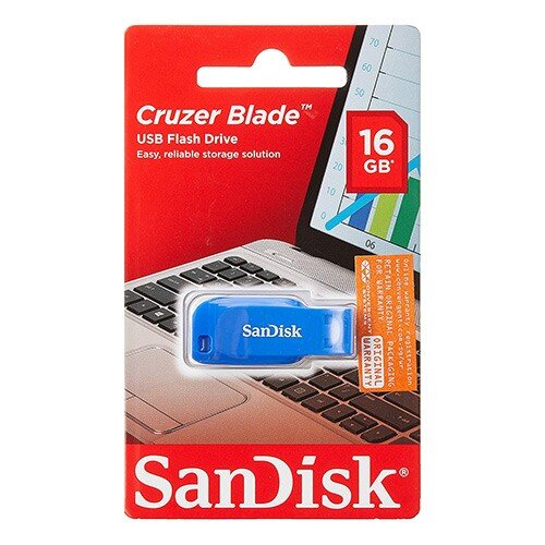 SanDisk 16 GB Cruzer Blade USB Flash Drive - Electric Blue 2