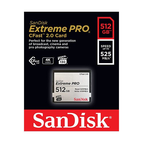 SanDisk SDCFSP-512G-G46D Extreme PRO 512GB CFast 2.0 Memory Card 2