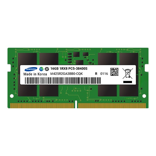 Samsung 1x 16GB DDR5-4800 SODIMM PC5-38400S Single Rank x8 Module 1