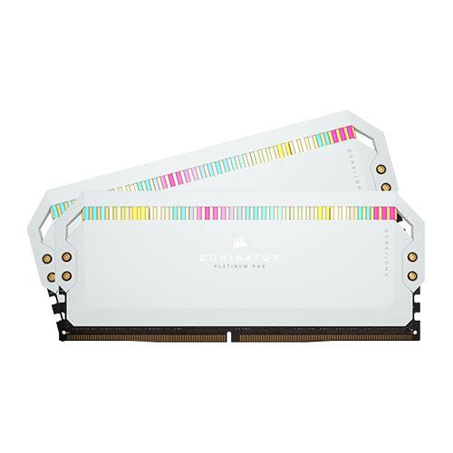 Corsair DOMINATOR® PLATINUM RGB 64GB (2x32GB) DDR5 DRAM 5600MHz C40 Memory Kit — White 1