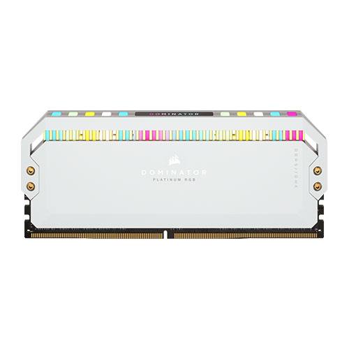 Corsair DOMINATOR® PLATINUM RGB 64GB (2x32GB) DDR5 DRAM 5600MHz C40 Memory Kit — White 3