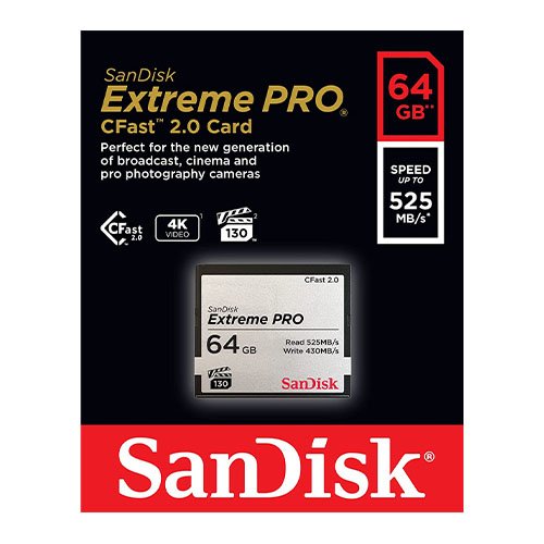SanDisk 64GB Extreme PRO CFast 2.0 Memory Card - SDCFSP-064G-G46D 2