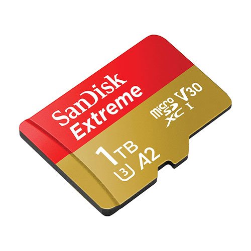 SanDisk 1TB Extreme microSD UHS I Card for 4K Video on Smartphones, Action Cams & Drones 190MB/s Read, 130MB/s Write, Red/Gold 1