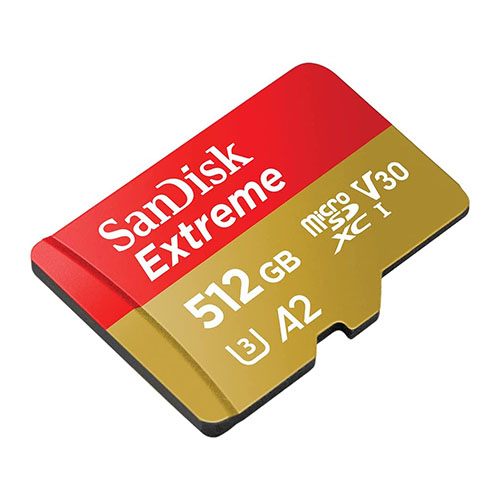 SanDisk Extreme microSD UHS I Card 512GB for 4K Video on Smartphones, Action Cams,Drones 190MB/s Read,130MB/s Write, Red/Gold 1