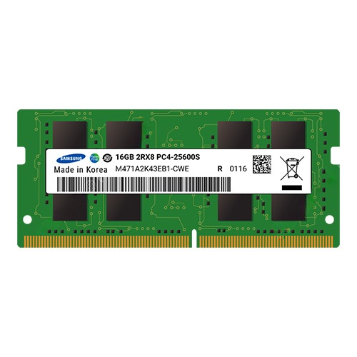 Samsung 1x 16GB DDR4-3200 SODIMM PC4-25600S Dual Rank x8 Memory Module 1